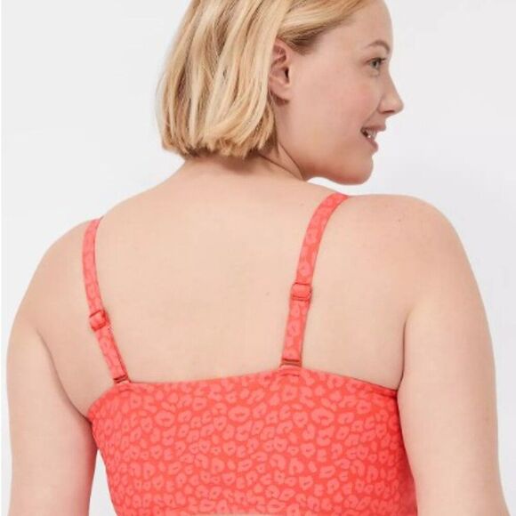 Swim by Cacique Underwire Knot-Front Bikini Top Green Teal 44D - Picture 5 of 15